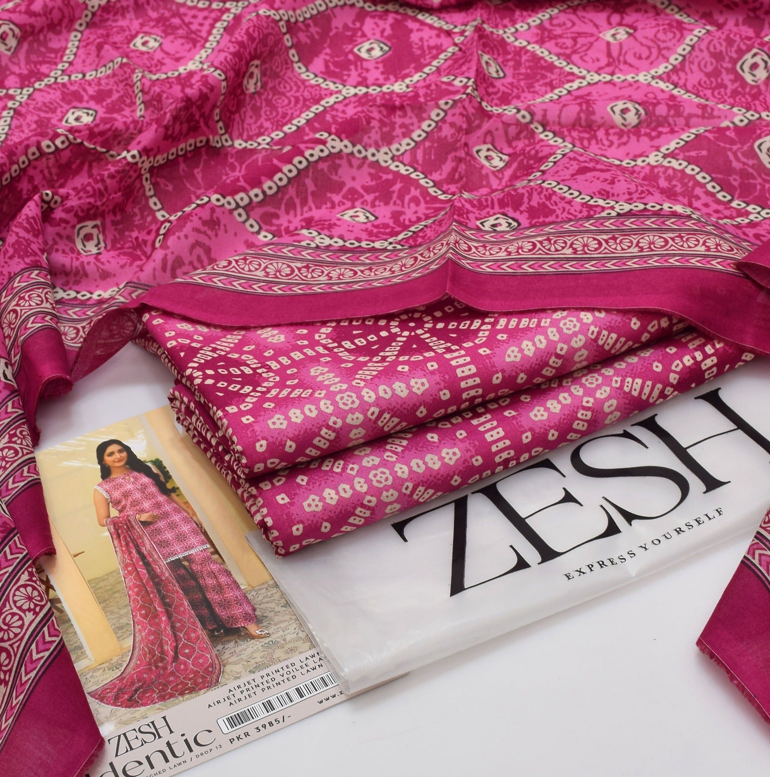 ZESH - Unstitched Same Print 3 Piece Lawn