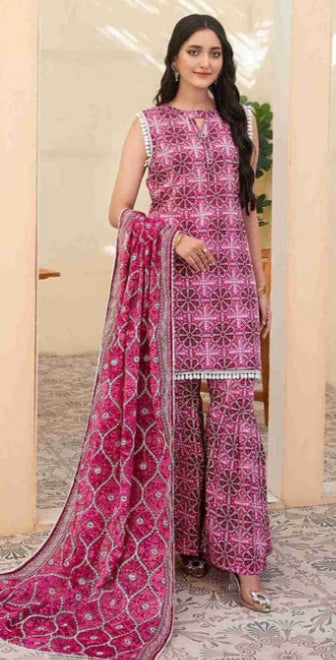 ZESH - Unstitched Same Print 3 Piece Lawn