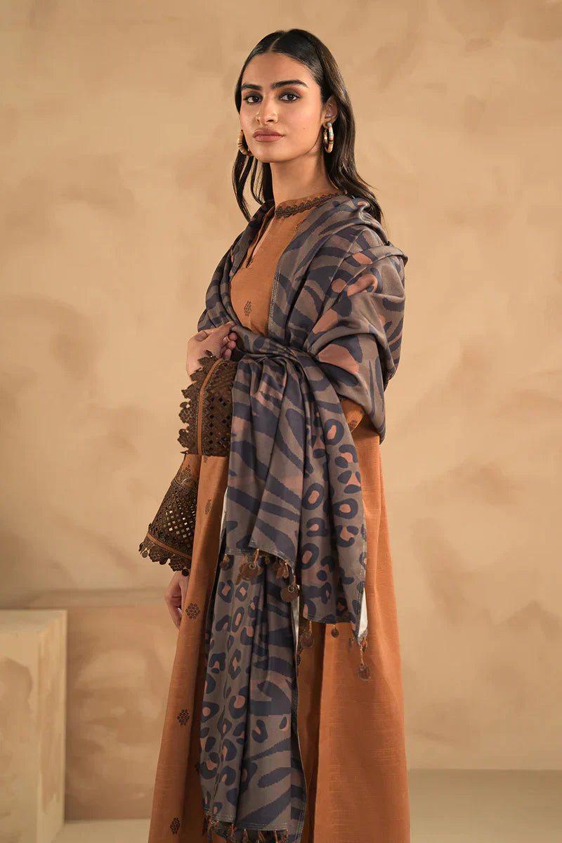 Charizma - Winter 3PC Dhanak Embroidered suit with Printed Shawl RL9490