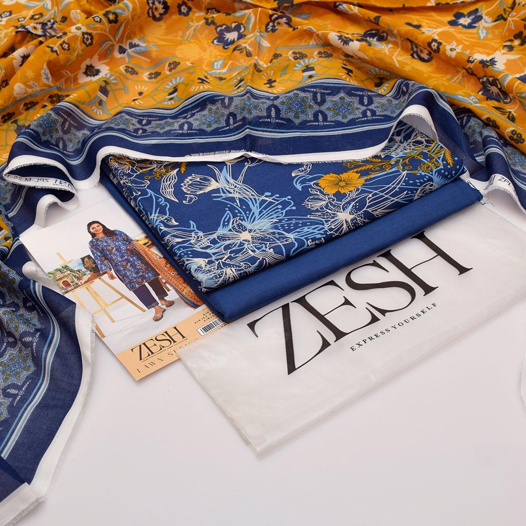 ZESH - Unstitched Same Print 3 Piece Lawn