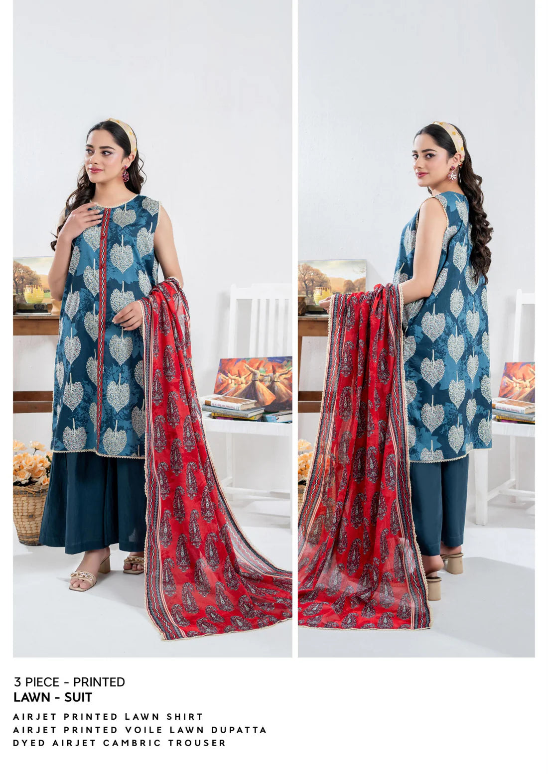 ZESH - Unstitched Same Print 3 Piece Lawn