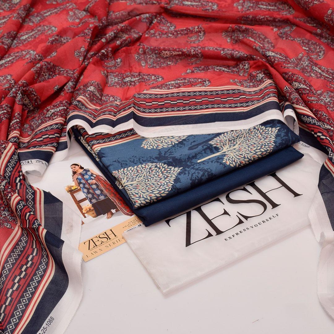 ZESH - Unstitched Same Print 3 Piece Lawn