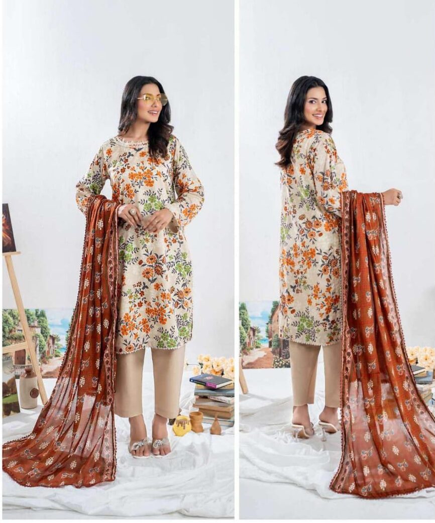 ZESH - Unstitched Same Print 3 Piece Lawn