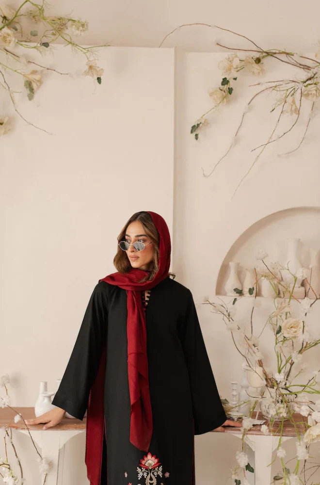 EMBROIDERED SHIRT WOOL SHAWL