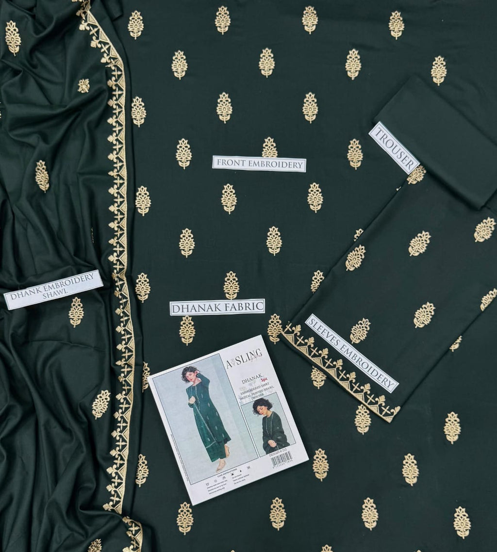 EMBROIDERED SHIRT WITH PRINTED SHAWL