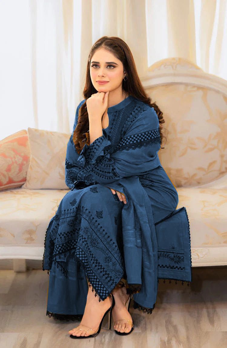 LIBAAS DHANAK 3PC EMBROIDERED