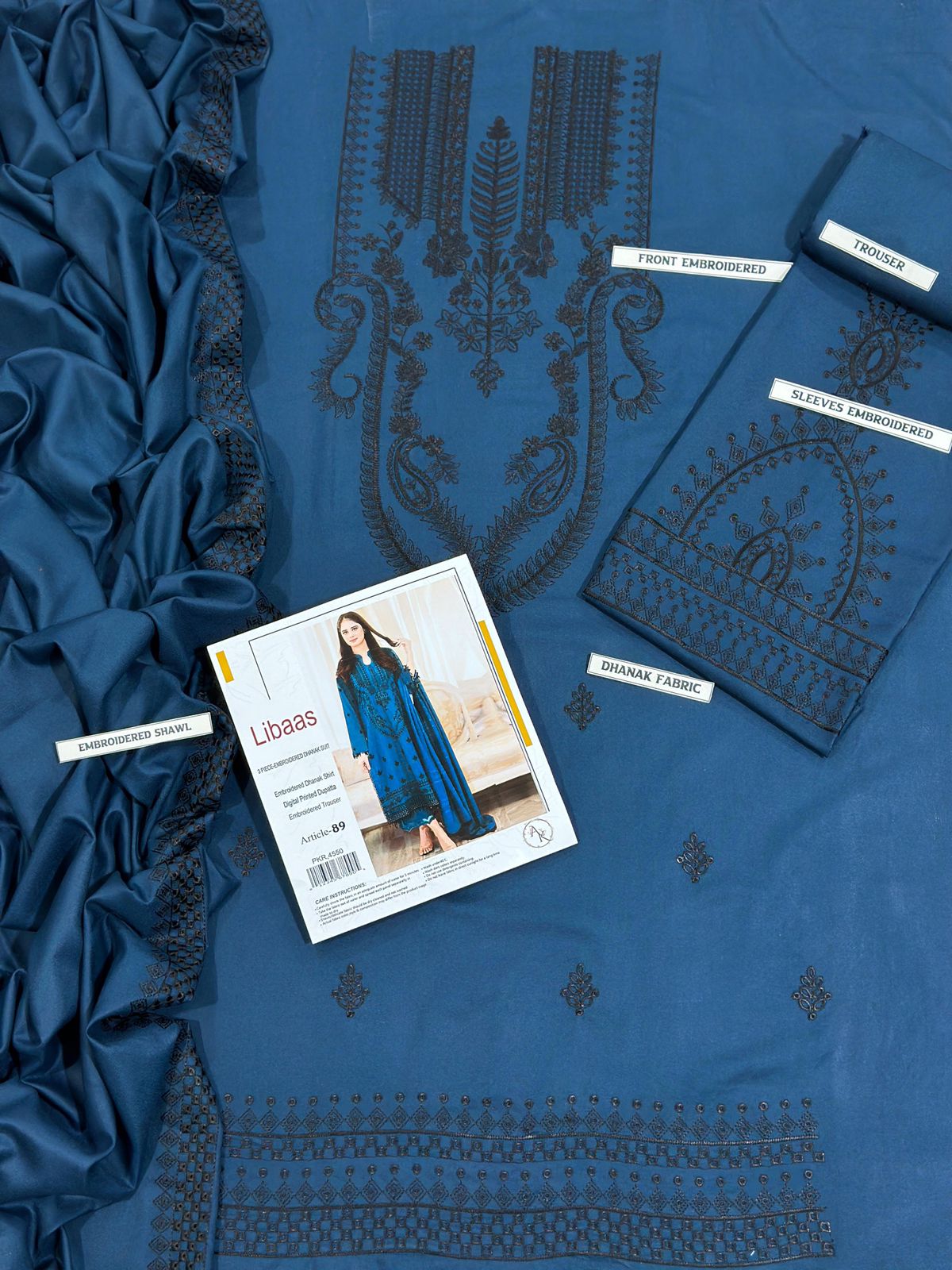 LIBAAS DHANAK 3PC EMBROIDERED