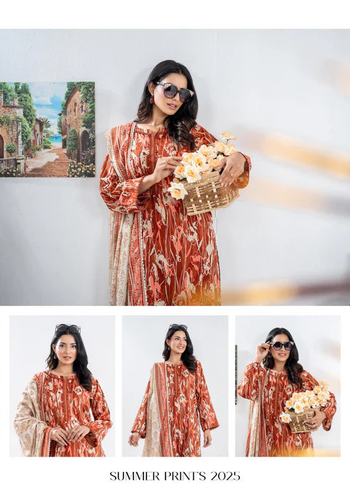ZESH - Unstitched Same Print 3 Piece Lawn