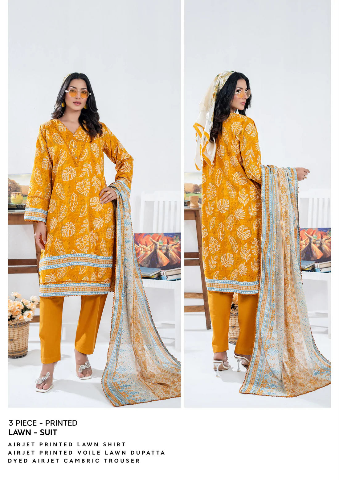 ZESH - Unstitched Same Print 3 Piece Lawn