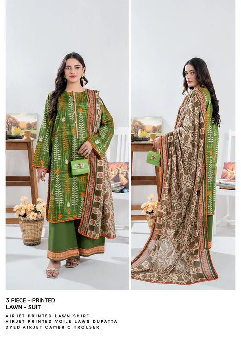 ZESH - Unstitched Same Print 3 Piece Lawn